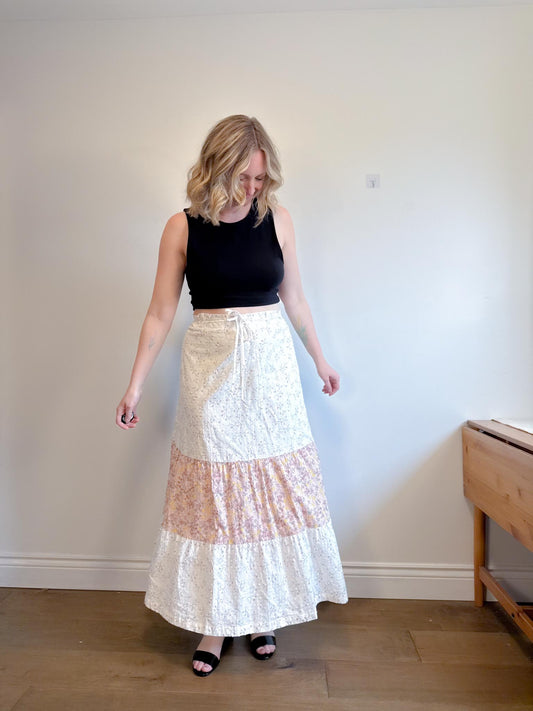 BCBGeneration Floral Patchwork Maxi Skirt NWT (Size L)
