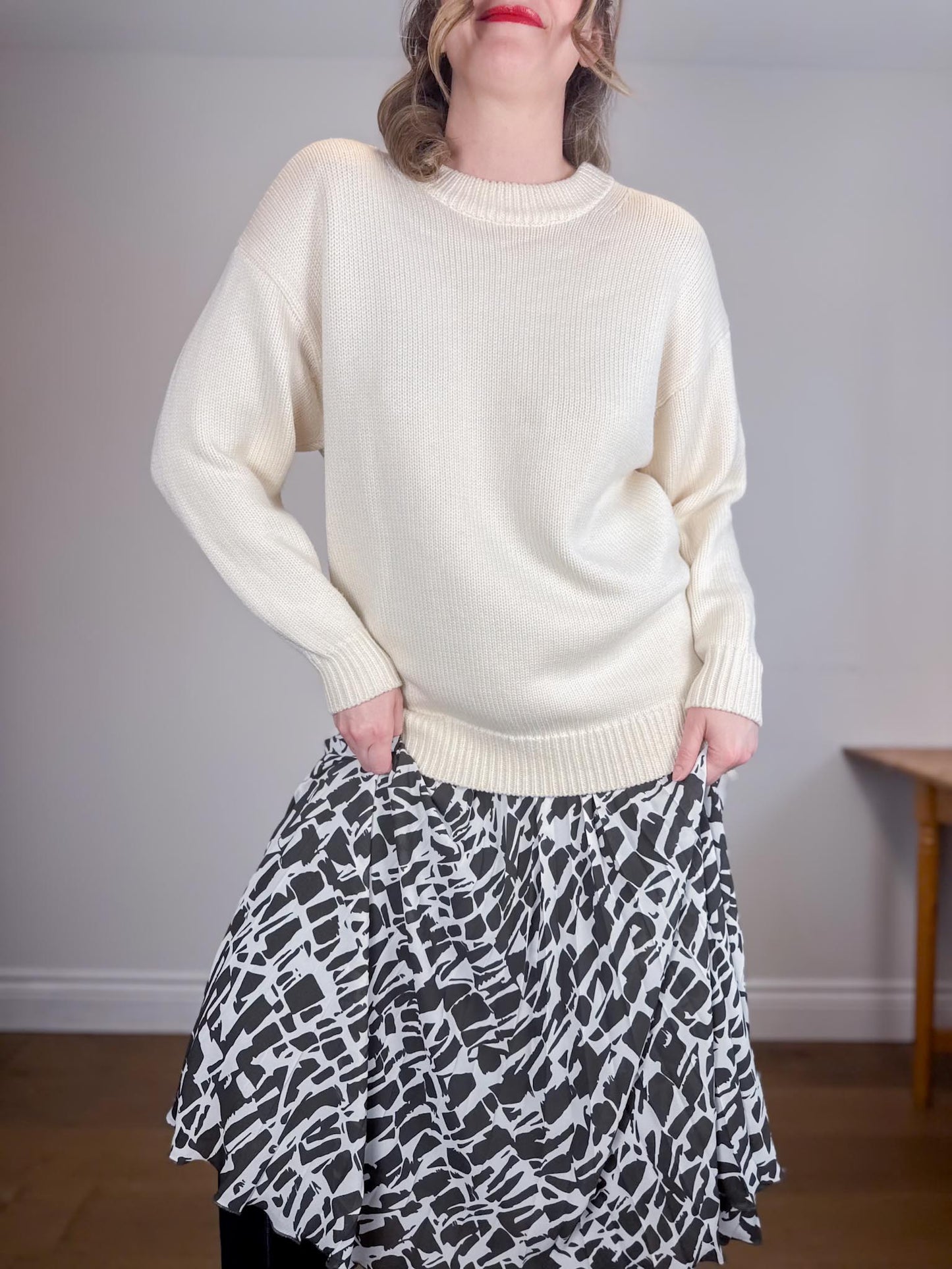 Wilfred "Rosemary Merino Wool Sweater in Light Birch" (Size S/M)