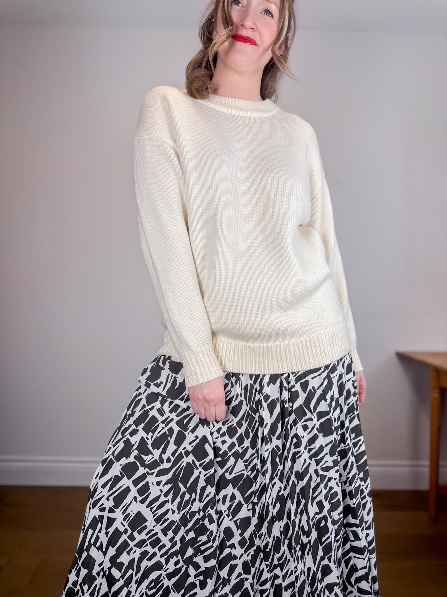 Wilfred "Rosemary Merino Wool Sweater in Light Birch" (Size S/M)