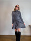 Anthropologie Maeve Turtleneck Swing Dress in Blue/White Stripe (Size M/L)