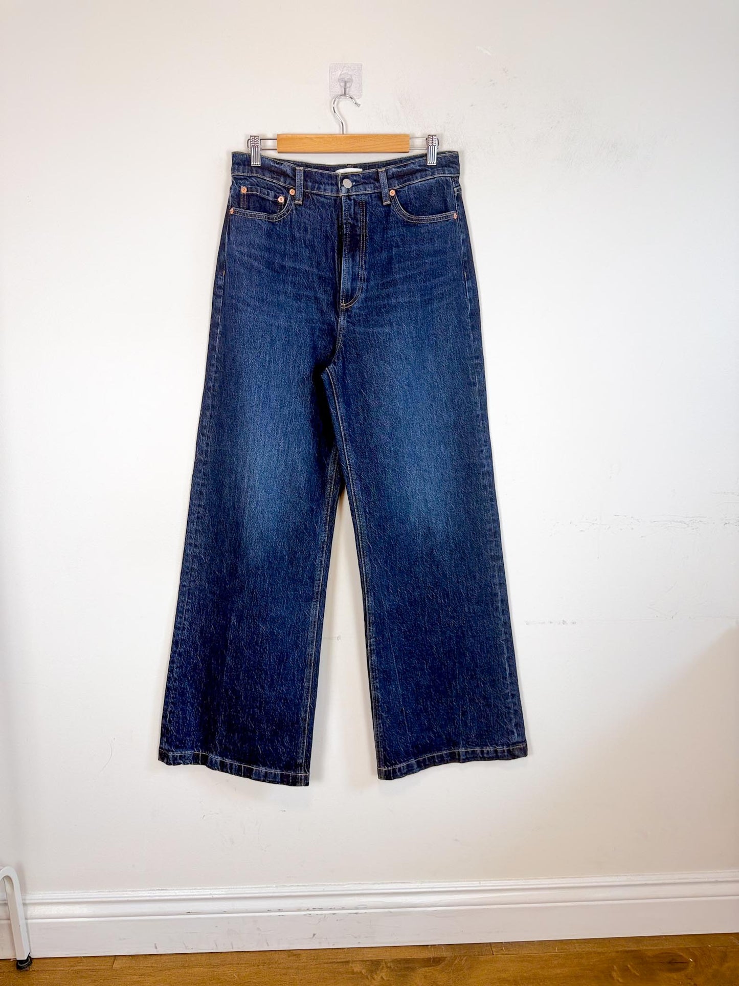 PISTOLA "Lana High-Rise Wide-Leg Jeans in Dark Wash" (Size 30)