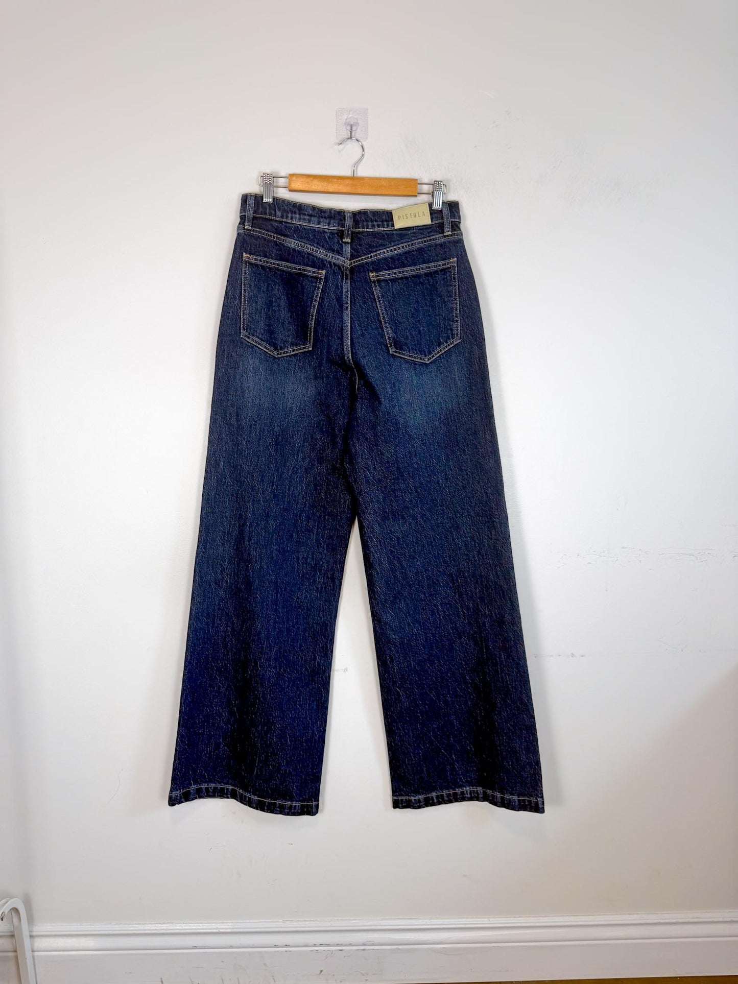 PISTOLA "Lana High-Rise Wide-Leg Jeans in Dark Wash" (Size 30)