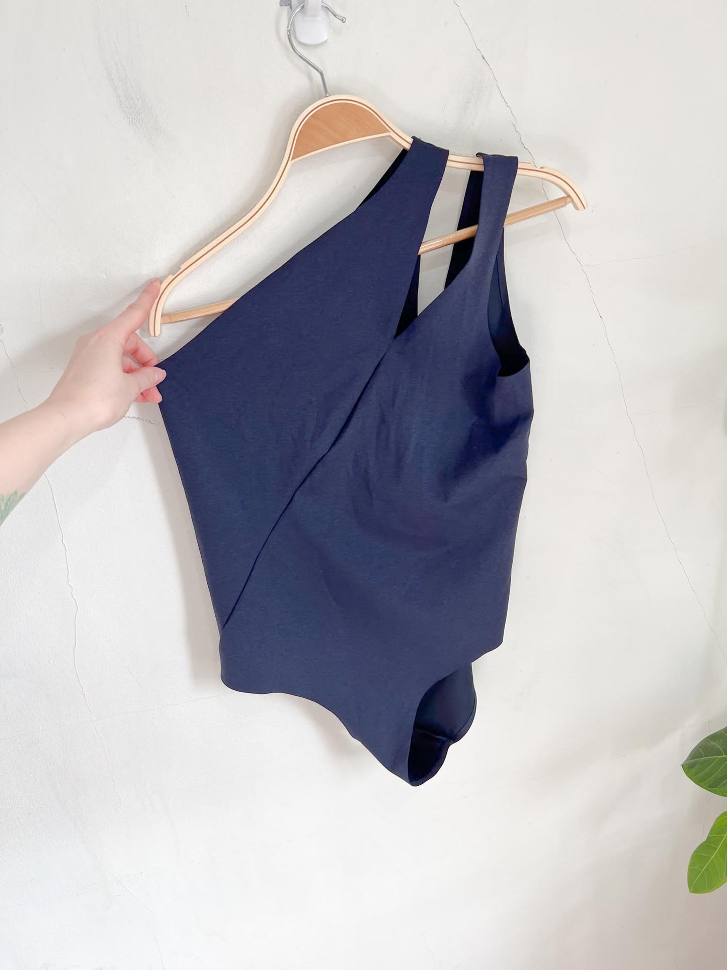 COS Asymmetrical Bodysuit / One Piece Bathing Suit in Navy (Size 12)