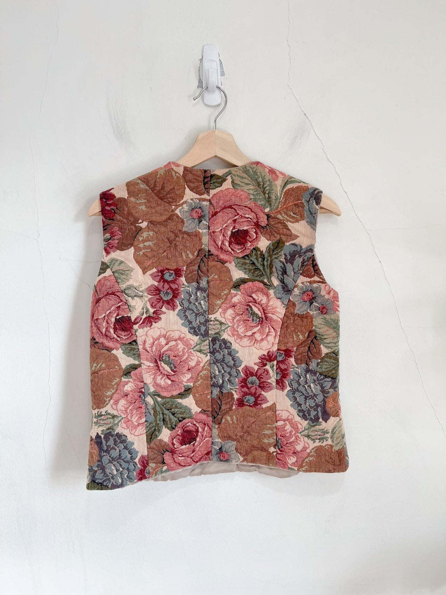 Vintage Floral Tapestry Vest (Size L)