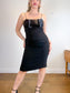 Vintage 90s Lauren Ralph Lauren Black Dress with Sequin Top (Size L)