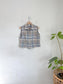 Vintage Silk Plaid Sleeveless Blouse (Size L)