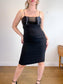Vintage 90s Lauren Ralph Lauren Black Dress with Sequin Top (Size L)