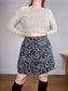 LOFT Mini Skirt in Black/White Print (Size L)