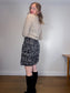 LOFT Mini Skirt in Black/White Print (Size L)