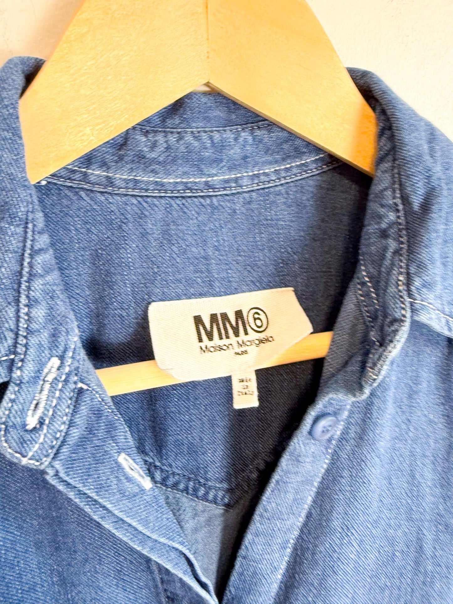 MM6 Maison Margiela Denim Dress with Large Gold Buttons (Size L/XL)