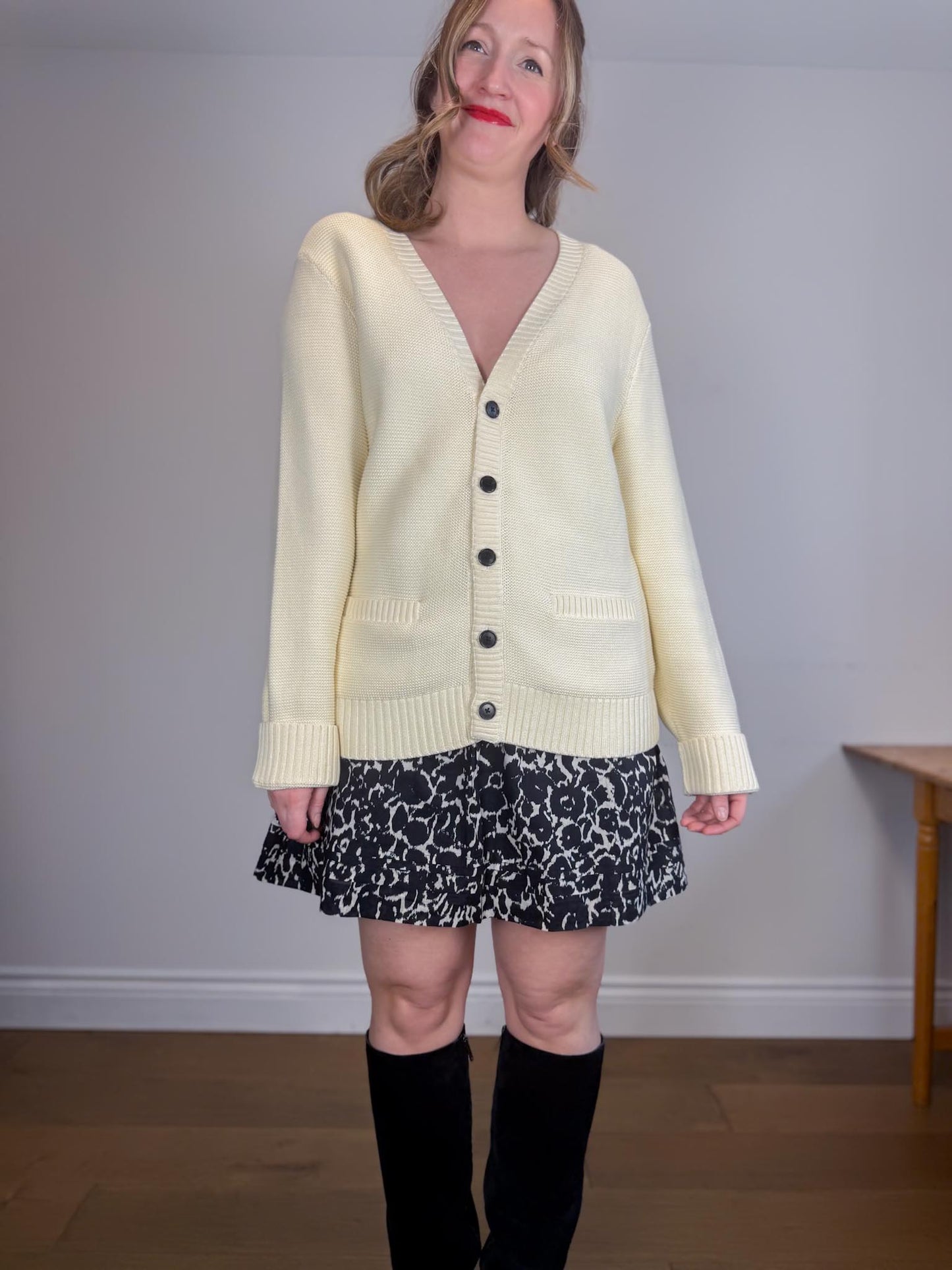 Club Monaco Cotton Cardigan in Off White (Size L)