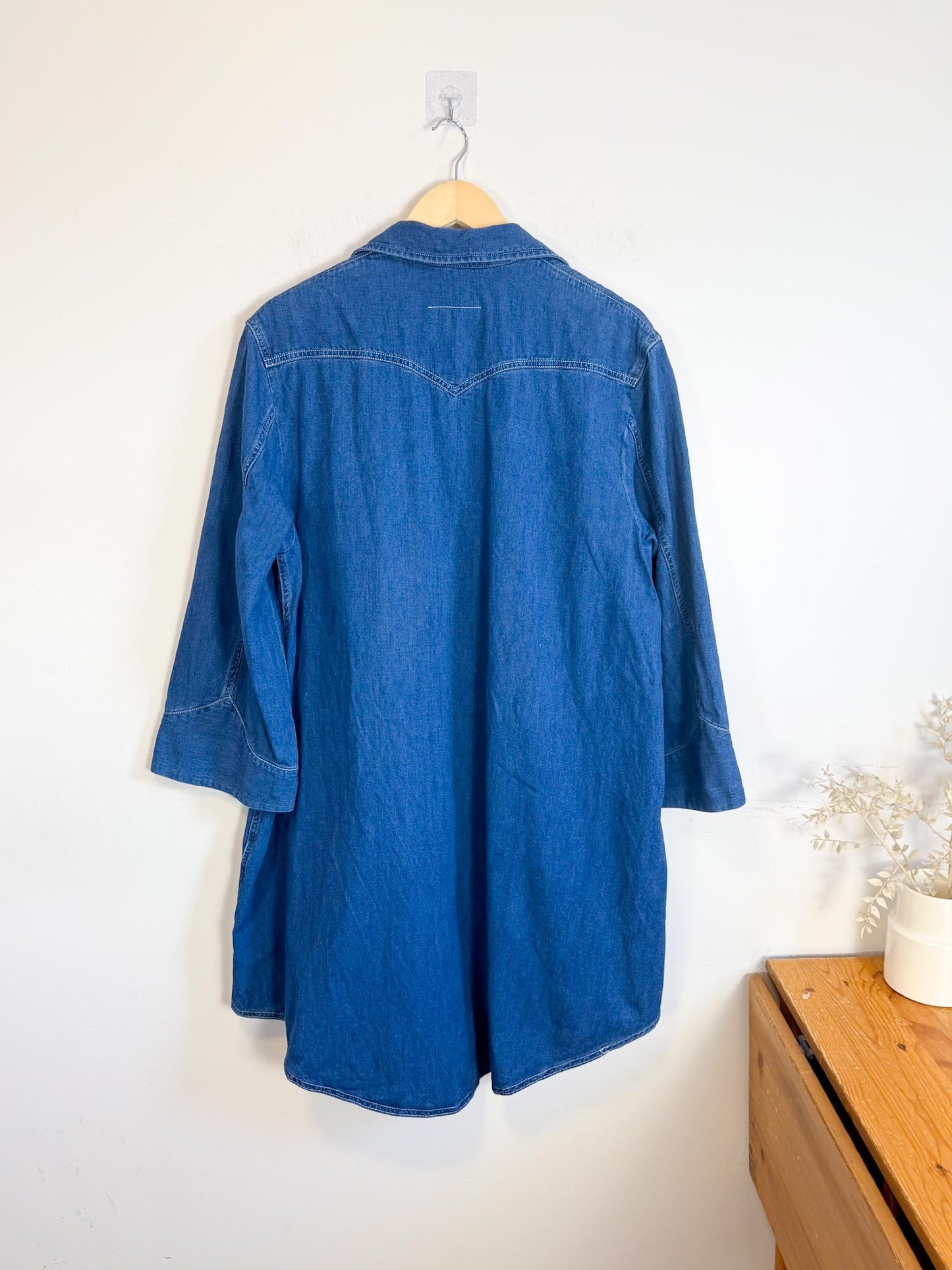 MM6 Maison Margiela Denim Dress with Large Gold Buttons (Size L/XL)