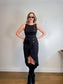 Vintage 1980s OZBEK Fitted Button Dress in Black SOLD AS IS(Size M)
