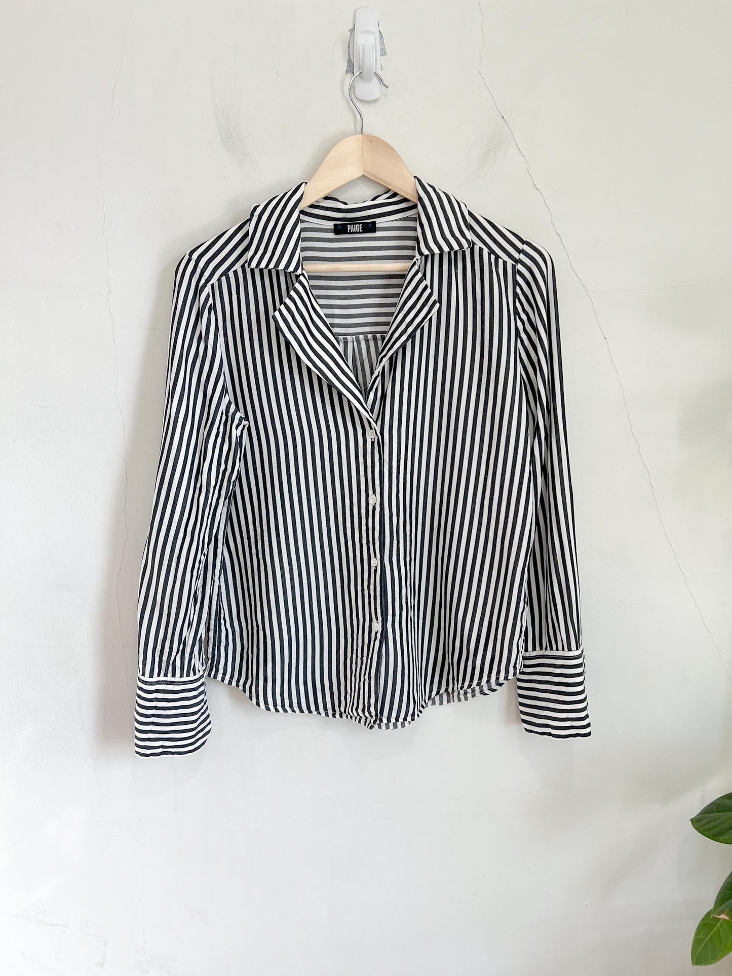 PAIGE Striped Blouse in Black/White (Size S/M)