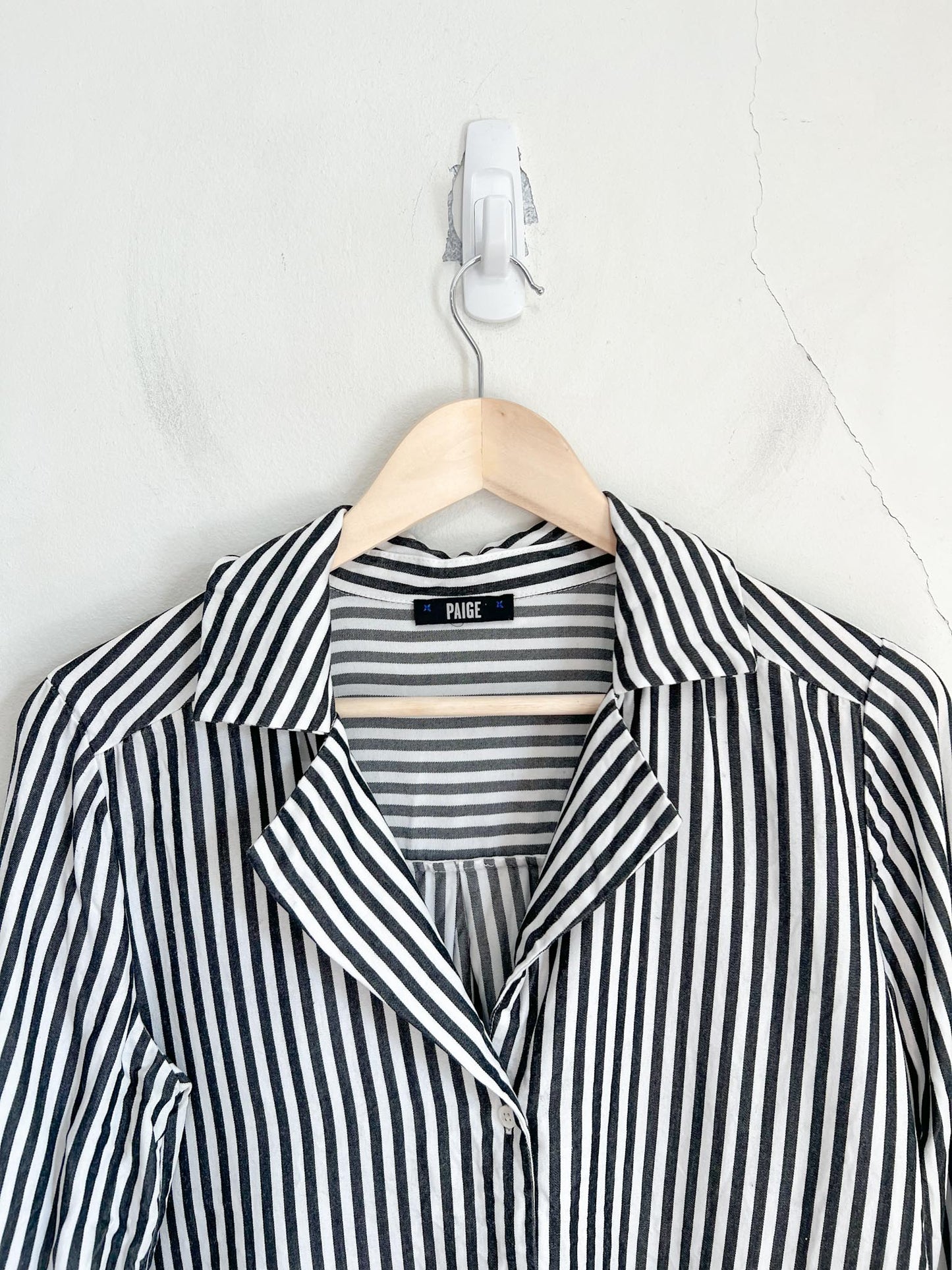 PAIGE Striped Blouse in Black/White (Size S/M)