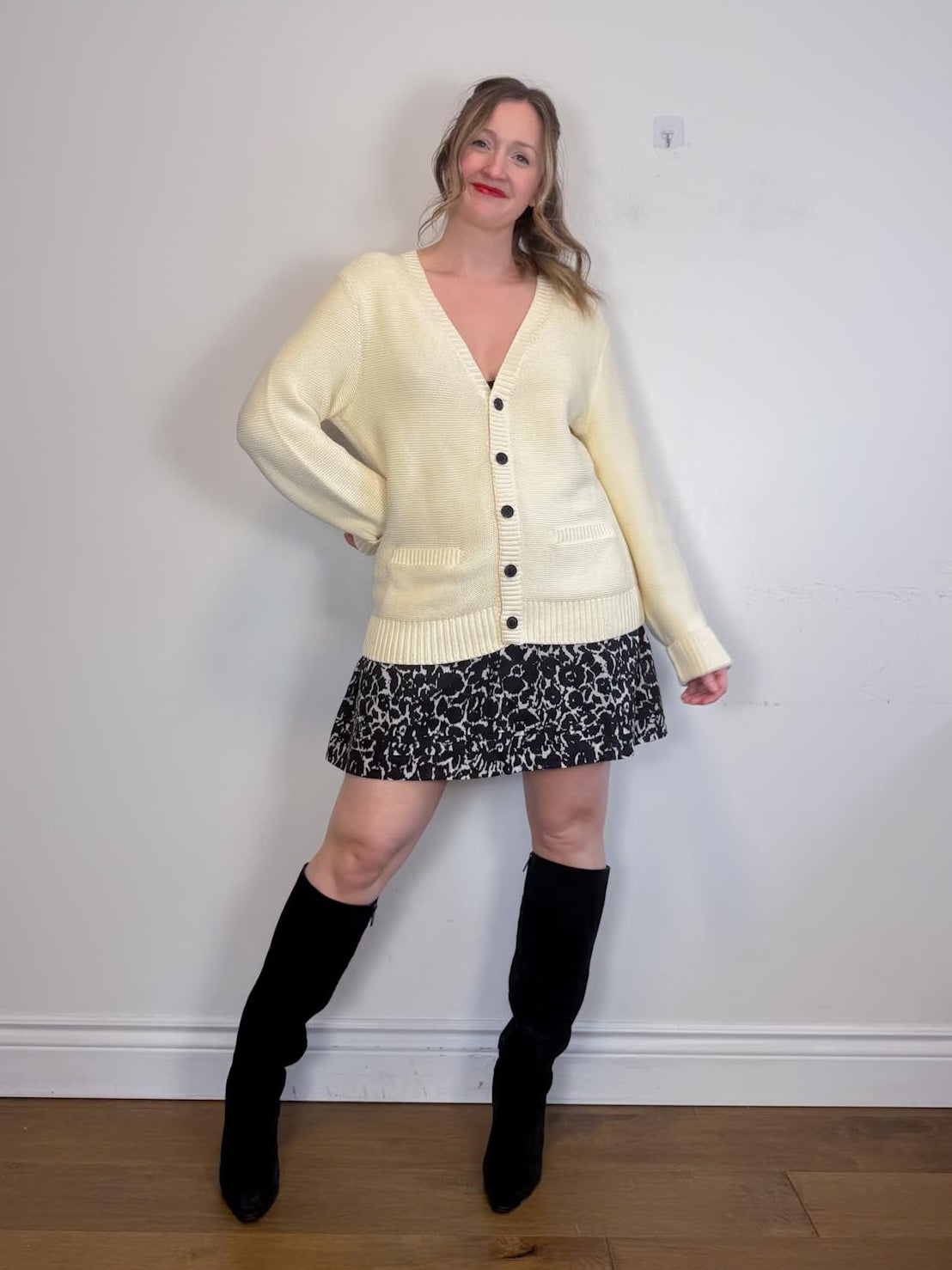 Club Monaco Cotton Cardigan in Off White (Size L)