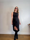 Vintage 1980s OZBEK Fitted Button Dress in Black SOLD AS IS(Size M)