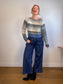 Handmade Knit Sweater in Blue/Grey (Size M)