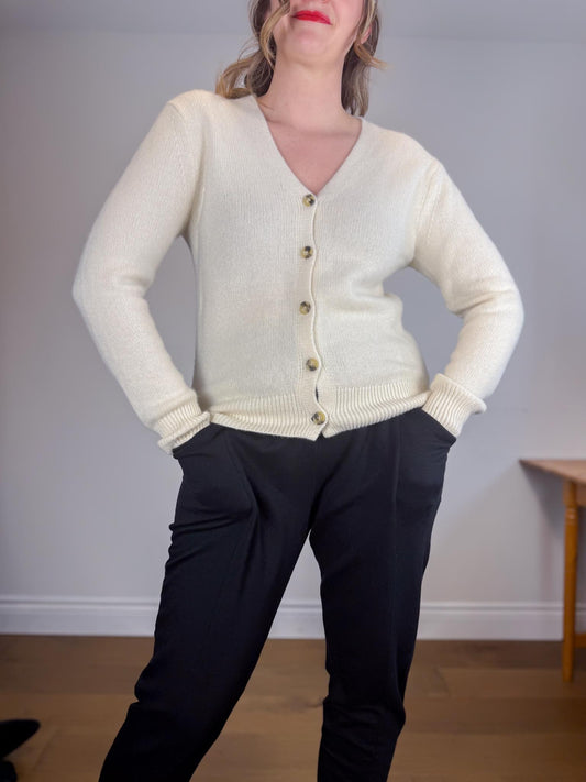 Wilfred Cashmere Cardigan in Whisper White (Size S)