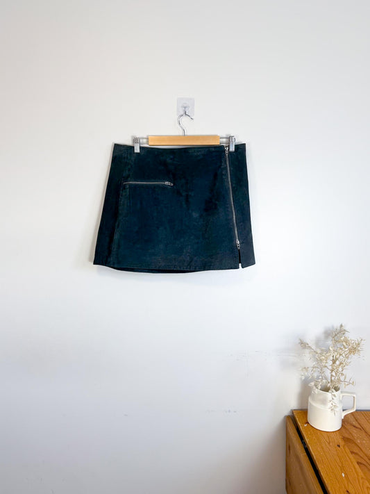 BLANKNYC Leather Mini Skirt in Grey (Size 31)