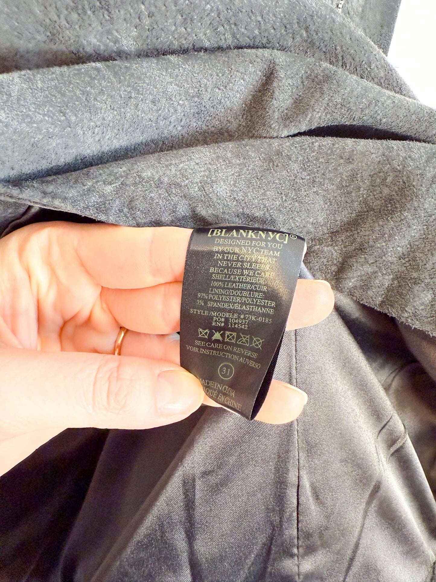 BLANKNYC Leather Mini Skirt in Grey (Size 31)