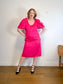 Hudson North Puff Sleeve Midi Dress in Hot Pink NWT (Size L)