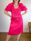 Hudson North Puff Sleeve Midi Dress in Hot Pink NWT (Size L)