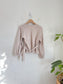 Daily Story Montreal Brand Wrap Sweater in Heathered Oatmeal (Size XL)