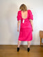 Hudson North Puff Sleeve Midi Dress in Hot Pink NWT (Size L)