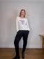 Kerri Rosenthal "Drippy Heat Crewneck in White" (Size M)