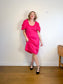 Hudson North Puff Sleeve Midi Dress in Hot Pink NWT (Size L)