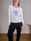 Kerri Rosenthal "Drippy Heat Crewneck in White" (Size M)