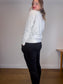 Kerri Rosenthal "Drippy Heat Crewneck in White" (Size M)