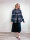 CINZIA ROCCA due Wool & Cashmere Coat in Charcoal Plaid (Size 12)