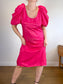 Hudson North Puff Sleeve Midi Dress in Hot Pink NWT (Size L)