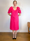 Hudson North Puff Sleeve Midi Dress in Hot Pink NWT (Size L)