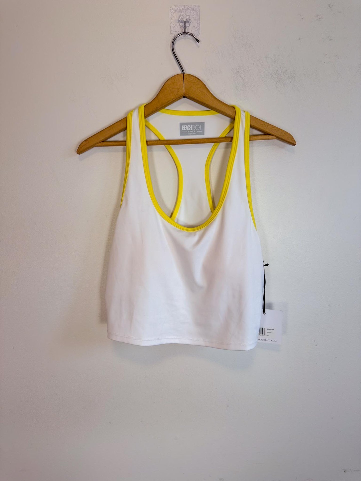 Anthropologie Beach Riot Yara Top in White/Yellow NWT (Size XL)