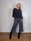 Eileen Fisher Cropped Wide Leg Pants in Grey (Size M)
