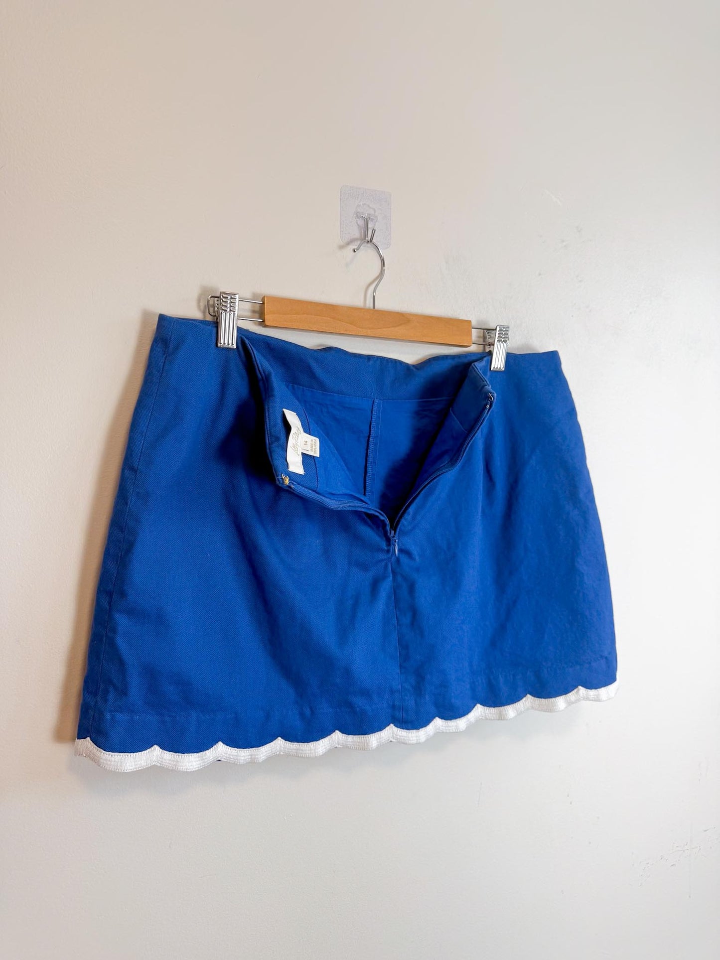 Lily Pulitzer "Michelina Mini Skort in Blue/White" (Size 14)