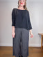 Jamie + The Jones Sustainable  "The T Top in Black Raw Silk" (Size M/L)