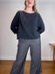 Eileen Fisher Cropped Wide Leg Pants in Grey (Size M)