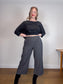 Eileen Fisher Cropped Wide Leg Pants in Grey (Size M)