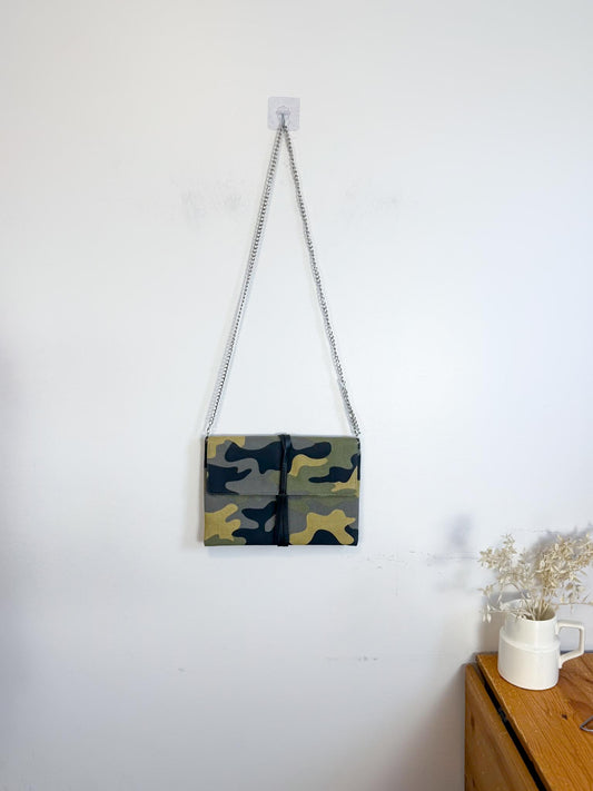 Stella & Dot Bellamy Camo Clutch with Metal Chain