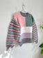 Vintage Handknit Colour-block Sweater (Size S)