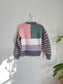 Vintage Handknit Colour-block Sweater (Size S)