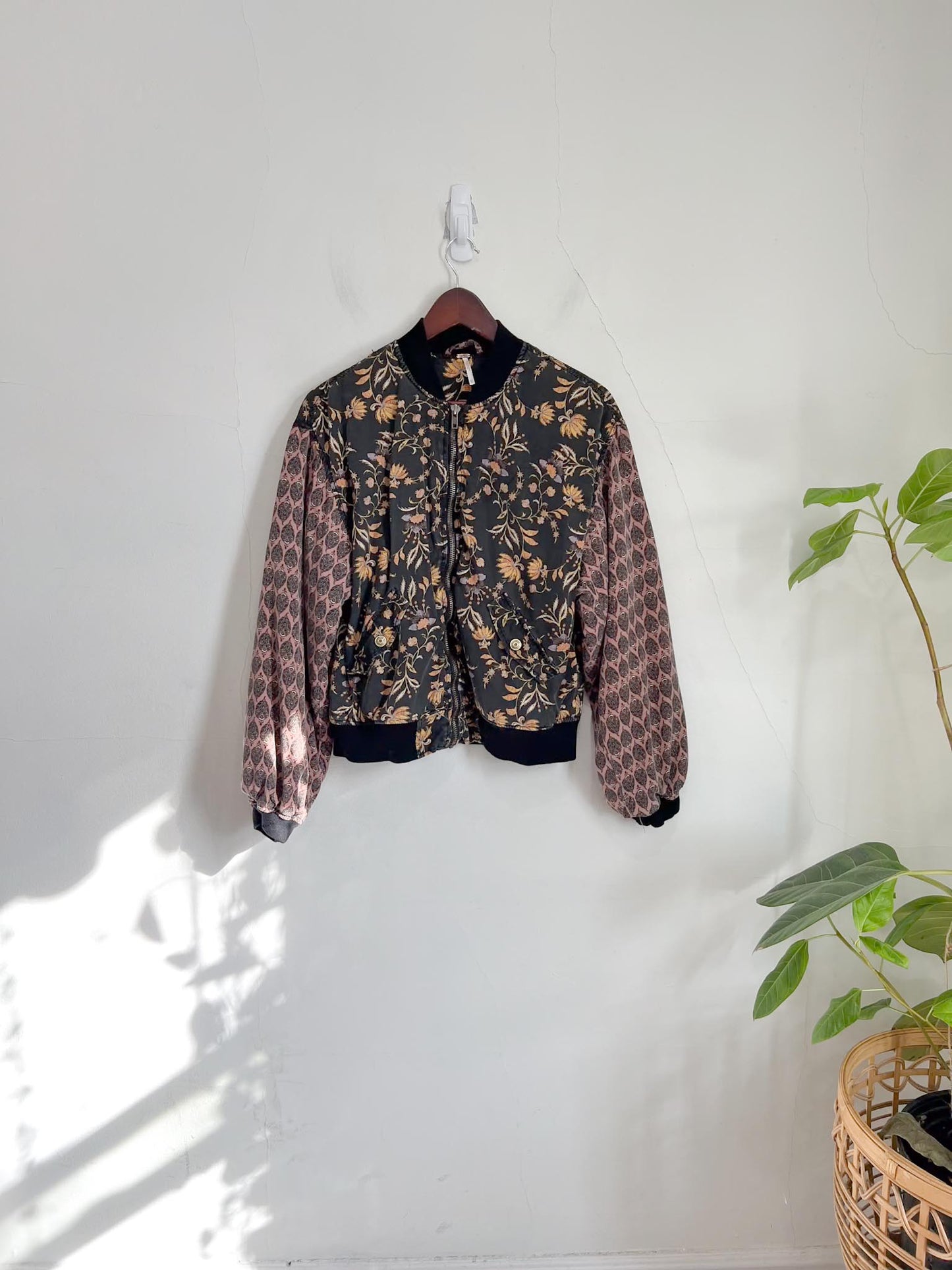 Free People Floral Bomber Jacket (Size XS-M)