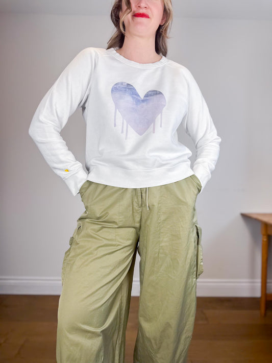 Kerri Rosenthal "Drippy Heat Crewneck in White" (Size M)