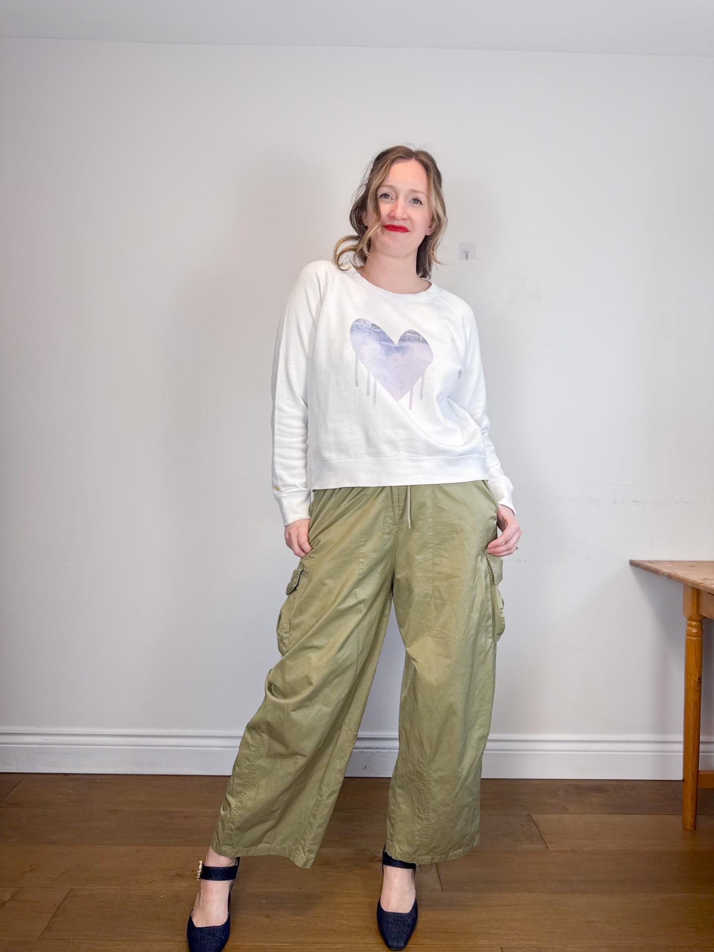 Kerri Rosenthal "Drippy Heat Crewneck in White" (Size M)