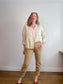DJERF AVENUE "On the Go Shirt in Cream" (Size S/M)