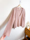 HELMUT LANG Designer Wool & Cashmere V-Neck Knit Sweater in Dusty Rose (Size L)